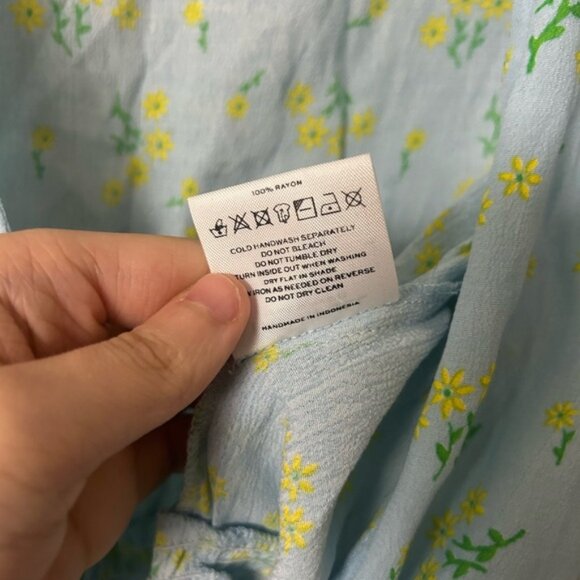 Faithfull The Brand Light Blue Sunflower Blouse - Picture 5 of 5